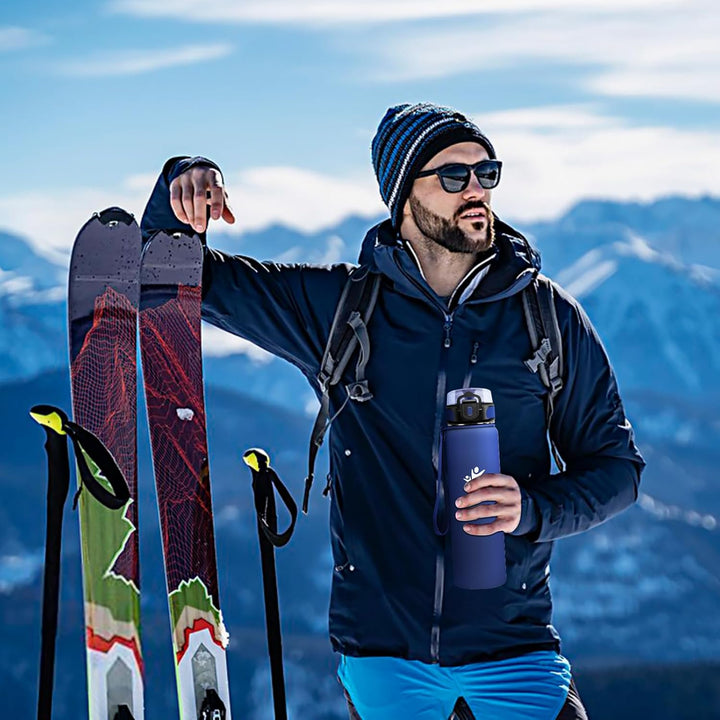 Thermosflasche 1L, Auslaufsicher Thermoskanne, BPA-Frei Isolierflasche, Trinkflasche Edelstahl für S
