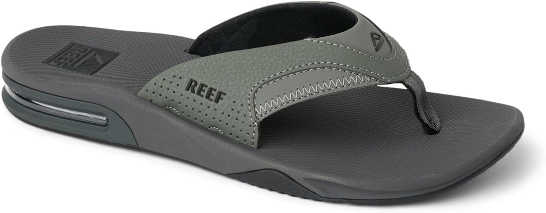Reef Herren Fanning Flipflop 43 EU Grau Grau Schwarz, 43 EU Grau Grau Schwarz