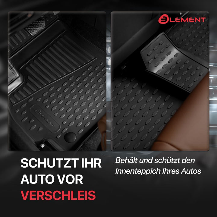 Element Passgenaue Premium 3D Gummimatten Fussmatten passend für Ford C-MAX (RN), Mk2 II, 2010-2019,
