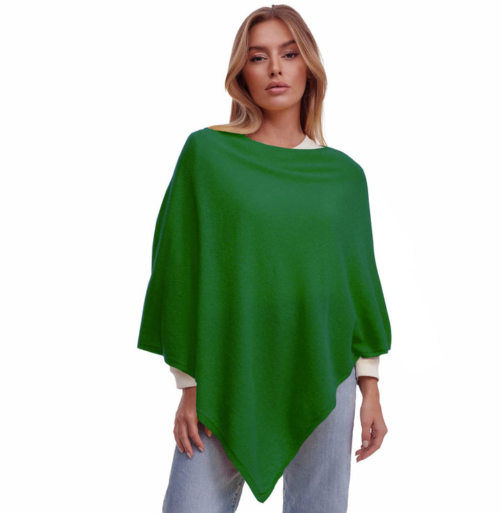 Glamexx24 Damen Strick Poncho Unifarbe Cape Feinstrick XXL Pullover - Eleganz, Stil und Komfort in e