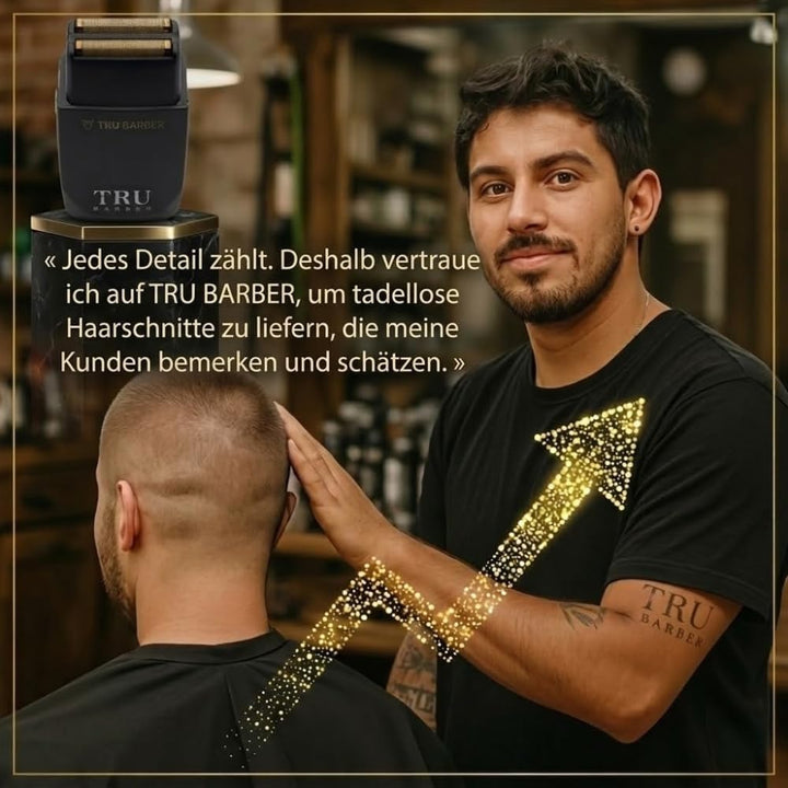 TRU BARBER Rasierer Herren Elektrisch Shaver Evolution 9.000 U/min Professioneller Kopfrasierer Foli