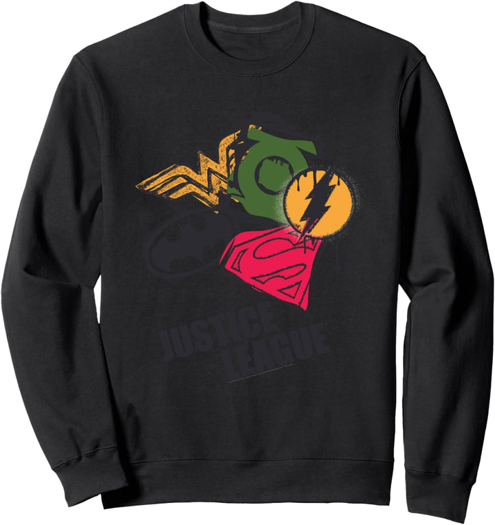 DC Comics Justice League Spray Logos Sweatshirt
