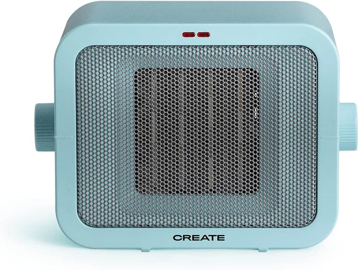 CREATE/WARM BOX/Keramik-Heizkörper Blau/Tragbare Heizung, 1500 W, einstellbarer Thermostat, 2 Leistu
