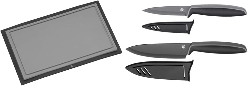 WMF Schneidebrett Tranchierbrett Touch schwarz 32 x 20 cm rechteckig aus Kunsstoff Saftrillen spülma