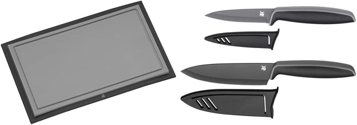 WMF Schneidebrett Tranchierbrett Touch schwarz 32 x 20 cm rechteckig aus Kunsstoff Saftrillen spülma