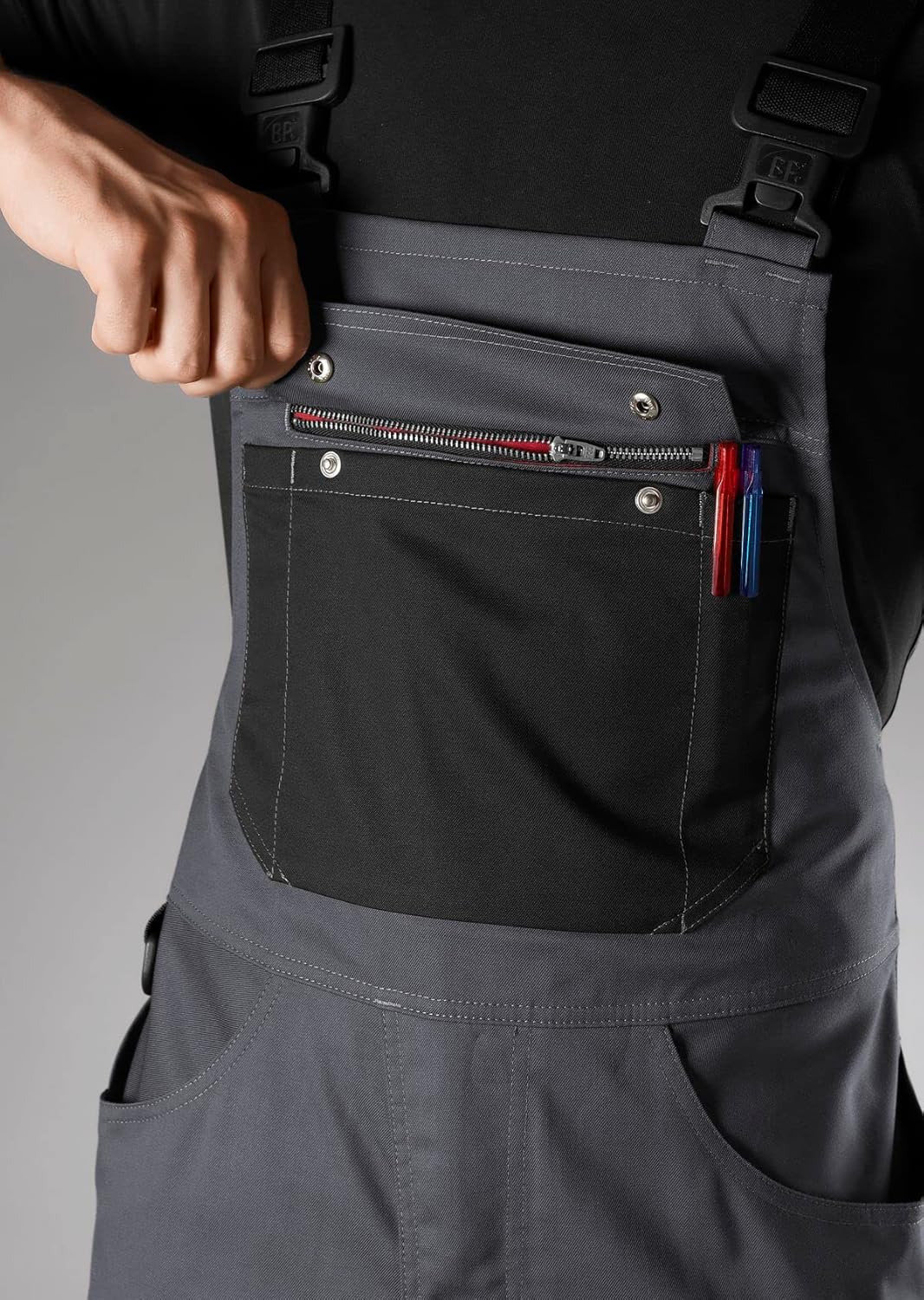 BP 1979-570-5632 Latzhose mit Kniepolstertaschen - Stretch-Hosenträger - Verstellbarer Bund - 65% Po