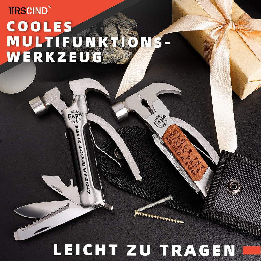 Vatertagsgeschenke für Papa Multitool Werkzeug Hammer, 14 in 1 Multitool Mini Hammer Männertag Gesch
