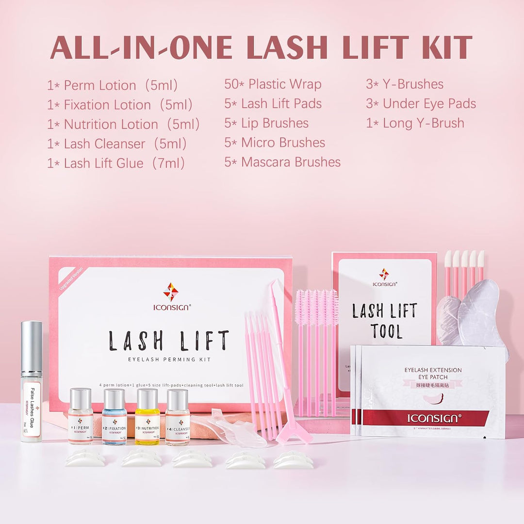 ICONSIGN Lash Lift Kit (2. Generation), Professionelles semipermanentes Wimpernverlängerungsset für