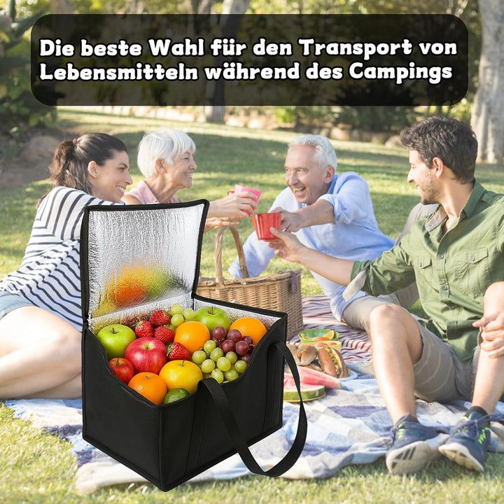 2 Stück Isolierte Kühltasche 35L Faltbar, Wiederverwendbar, Auslaufsicher & Wasserdicht Picknicktasc