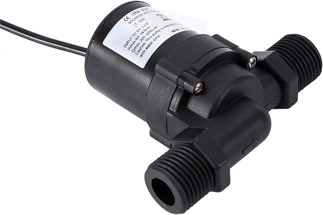 Dioche Wasser umwälzpumpe, 12V Warmwasserpumpe Solarumwälzung 600L/H Solarwasserumwälzpumpe Bürstenl