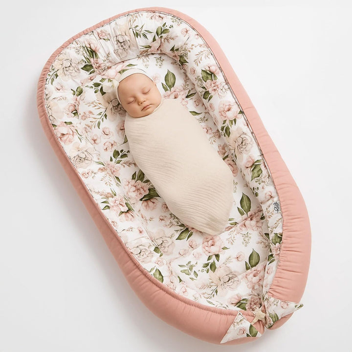 PaLulli 120x60 cm Babynest Babynestchen XXL Babykokon 2seitig 100% Baumwolle Kissen Nestchen für Bab
