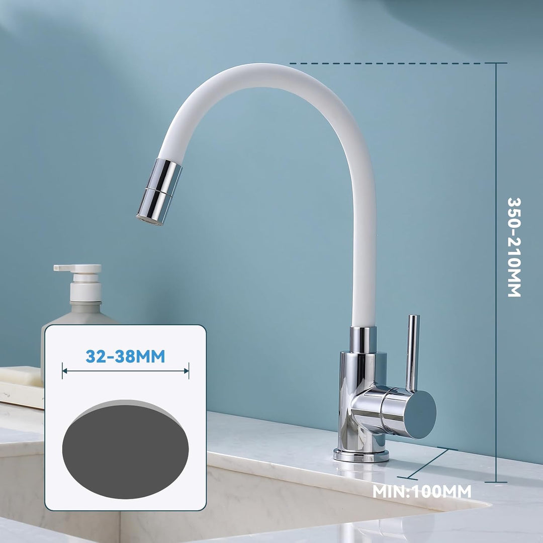 Wasserhahn Küche/Bad Flexibel, Hochdruck Armatur Küche mit 2 Strahlarten, Küchenarmatur Edelstahl We