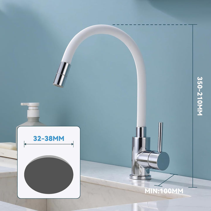 Wasserhahn Küche/Bad Flexibel, Hochdruck Armatur Küche mit 2 Strahlarten, Küchenarmatur Edelstahl We