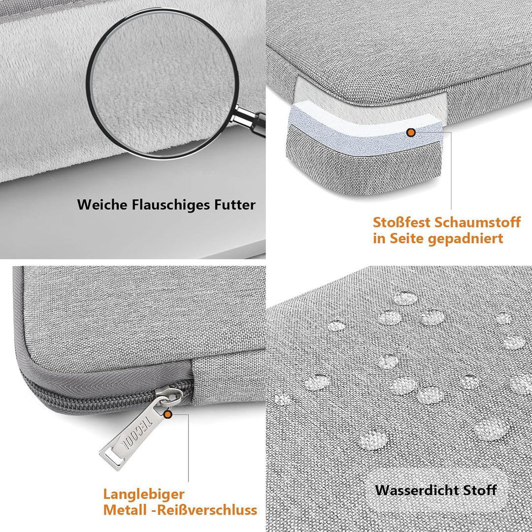 TECOOL 13,3 Zoll Laptop Tasche Hülle für MacBook Air 13 13,6 M4 M3 M2 M1(2025 2024-2010), MacBook Pr