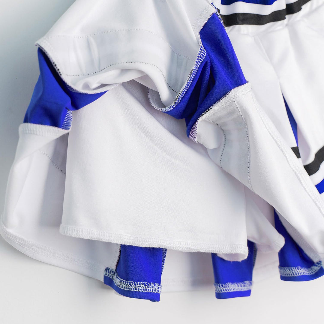 LOLANTA Mädchen Karneval Kostüm, Cheerleader kleid mit Pompoms und Socken, Mittelschule Cheerleading