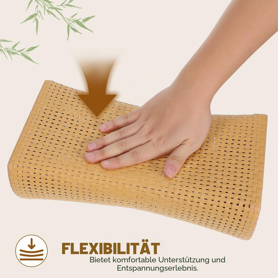 iplusmile Simuliertes Rattan Saunakissen Ergonomisches Nackenstützkissen Für Sauna Dampfbad Wellness