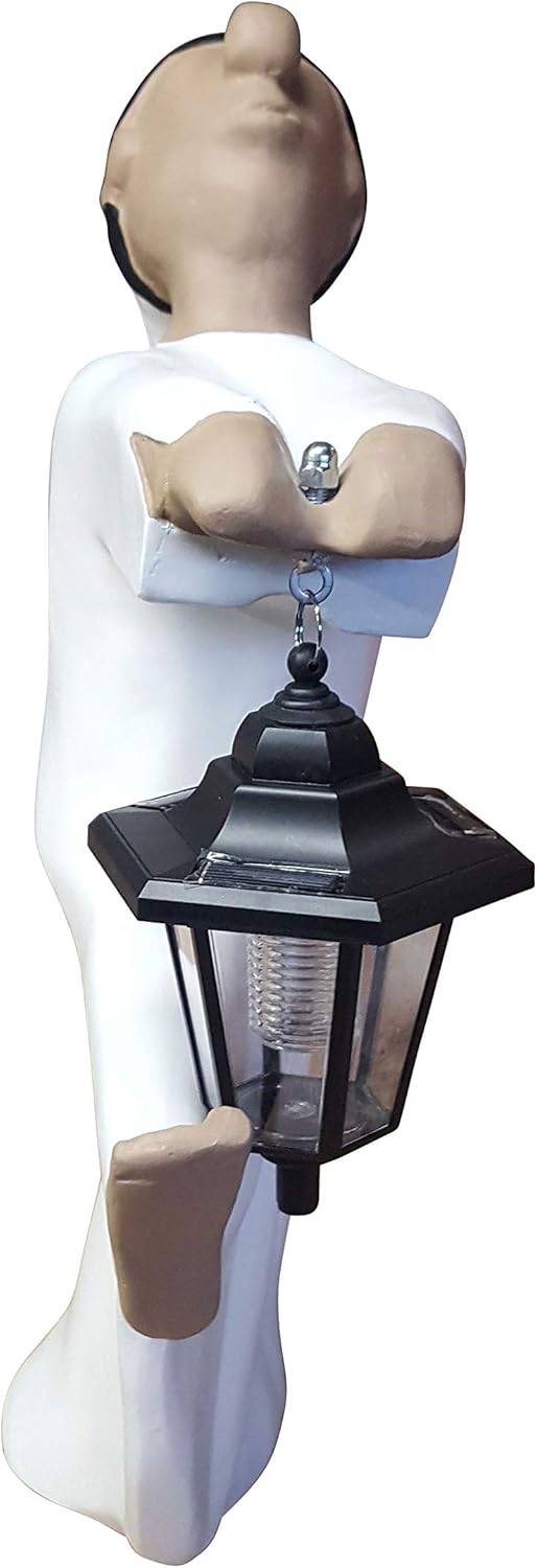 Schlafwandler Fritz mit LED-Solarlaterne Firstfigur Dachläufer Dachschmuck 52 cm Dekofigur Firstschm