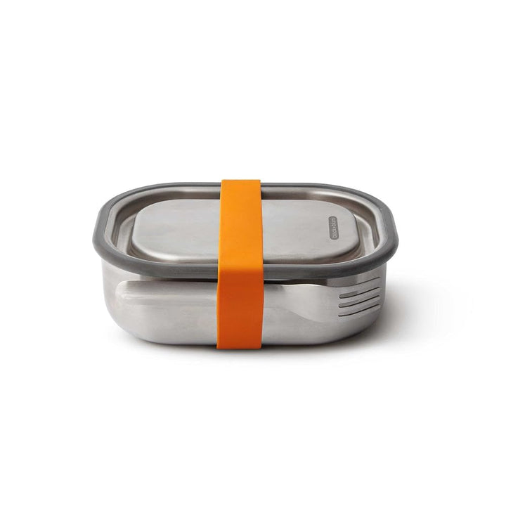 black+blum Lunchbox Edelstahl 600ml | Orange | 3-in-1 | Vakuumverschluss- 100% auslaufsicher | inkl.