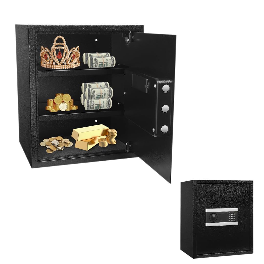 Safe Tresor 3 Etagen Hotelsafe mit Digital Kombination und 2 Schlüssel Elektronischem Möbeltresor fü