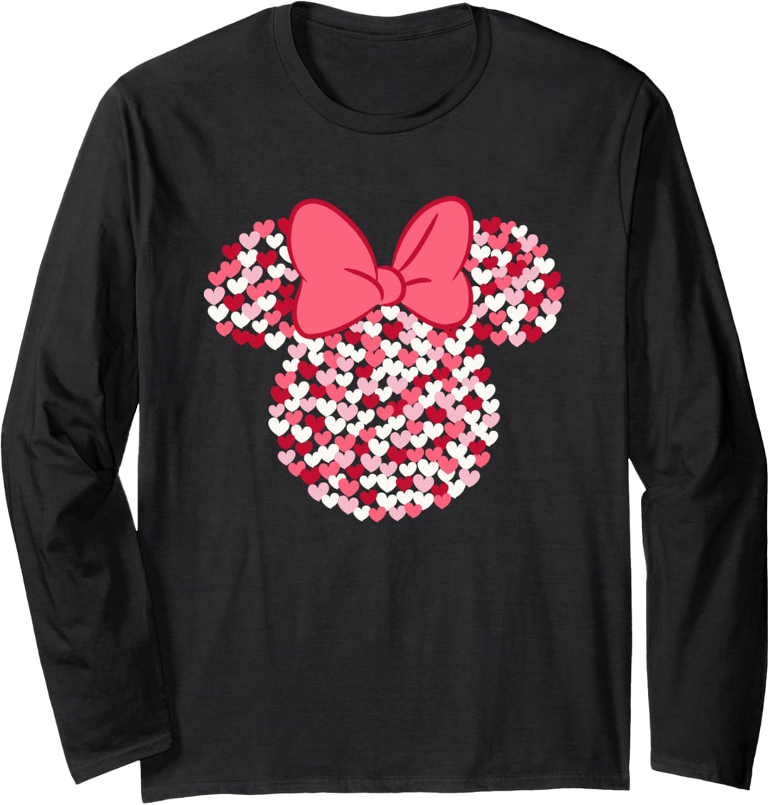 Disney Minnie Mouse Valentine's Day Heart Ears Silhouette Langarmshirt