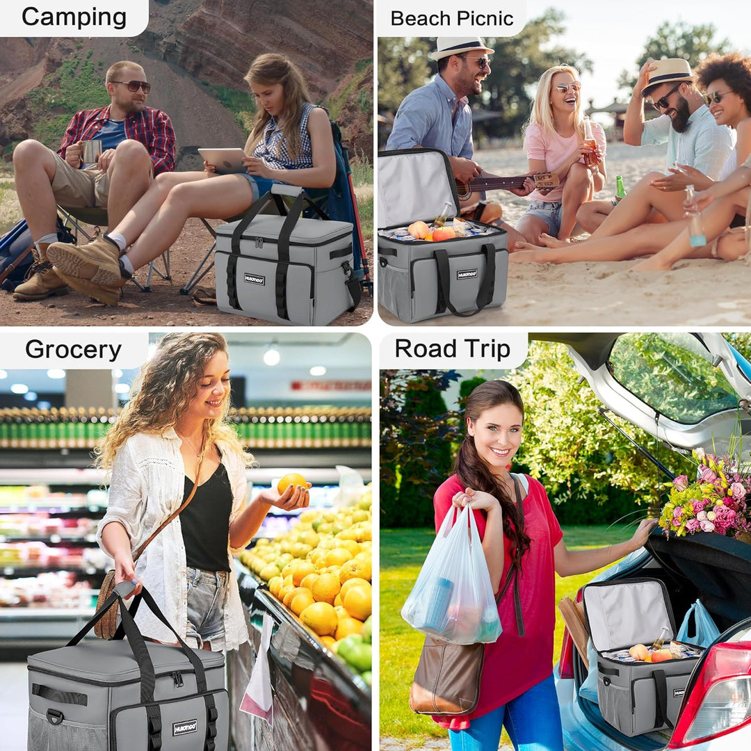 Hulongo Kühltasche Gross Lunchtasche Faltbar Thermotasche Wasserdicht Picknicktasche Isoliertasche C