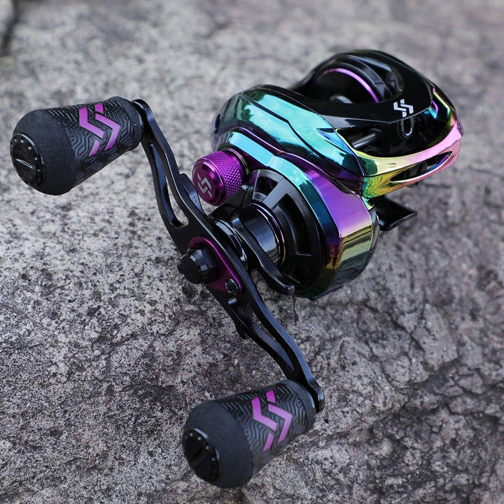 One Bass Angelrute und Angelrolle, Baitcasting-Kombination mit SuperPolymer-Griff, Schwarz 6'6"Mediu