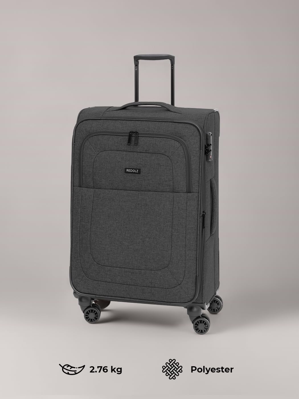 REDOLZ Essentials 12 MEDIUM Weichschalen Koffer für Männer & Frauen | Leichter Trolley 67 cm mit 4 D