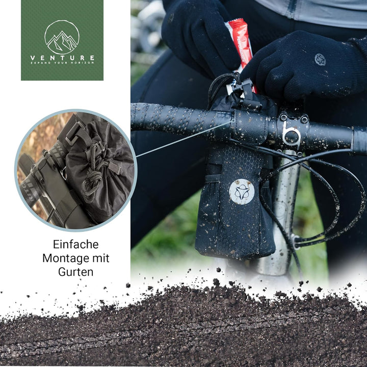 AGU Snack-Pack Venture Fahrrad Rahmentasche, 1L Rahmentasche Fahrrad wasserabweisend, Reflektierend