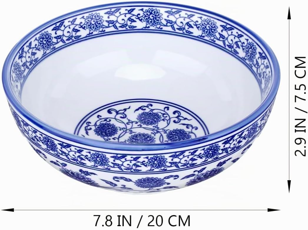 BESTonZON Keramik Suppensch¨¹ssel Nudelschale Asiatische Ramen Sch¨¹ssel Blau 8 Zoll Chinesische Sti
