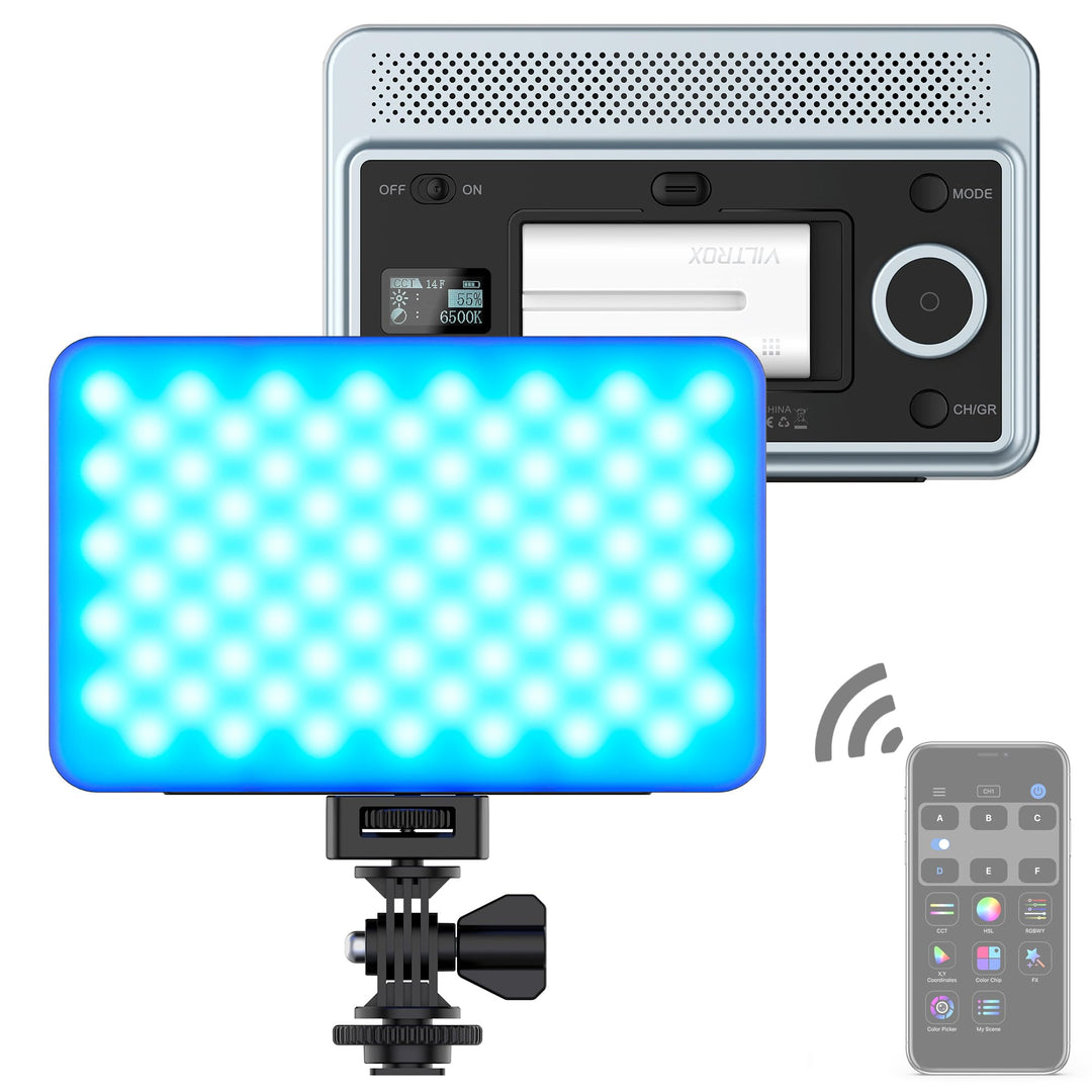 VILTROX RGB LED Panel Licht auf Kamera Fotografie Videolicht 2600K-6800K dimmbare Video Beleuchtung