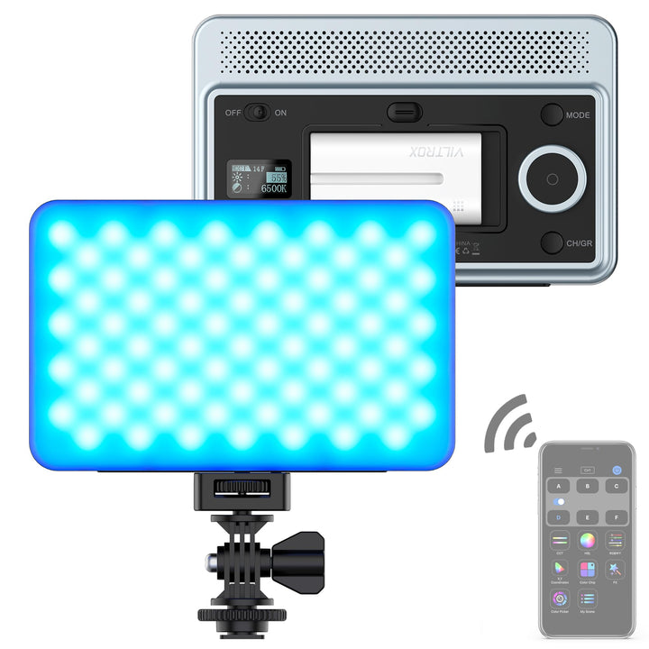 VILTROX RGB LED Panel Licht auf Kamera Fotografie Videolicht 2600K-6800K dimmbare Video Beleuchtung