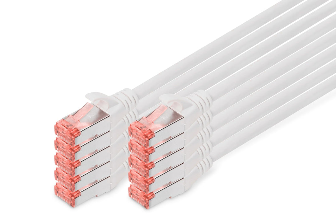 DIGITUS LAN Kabel Cat 6 - 5m - 10 Stück - RJ45 Netzwerkkabel - S/FTP Geschirmt - Kompatibel zu Cat 6