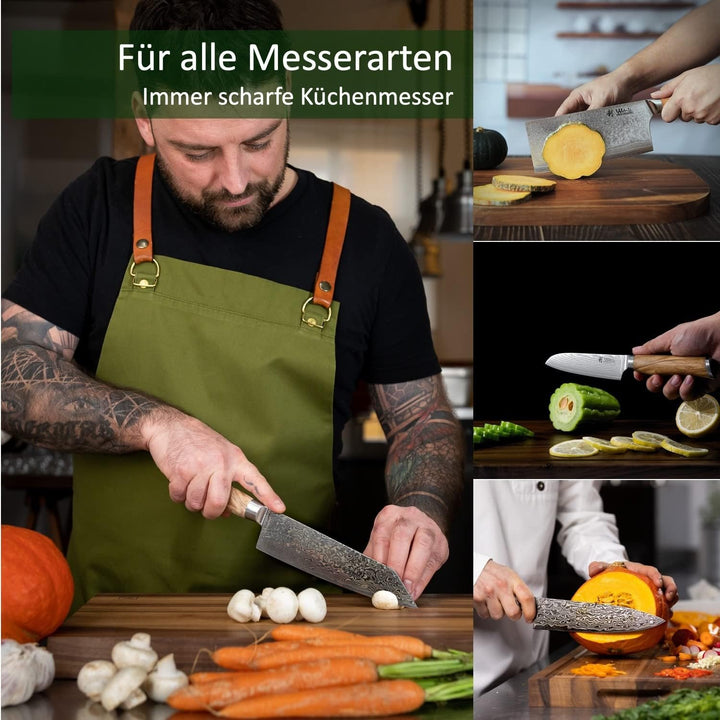 Wakoli Messer Schleifstein 1000er und 6000er Körnung (beidseitig) I Messerschärfer Set - Wetzstein z
