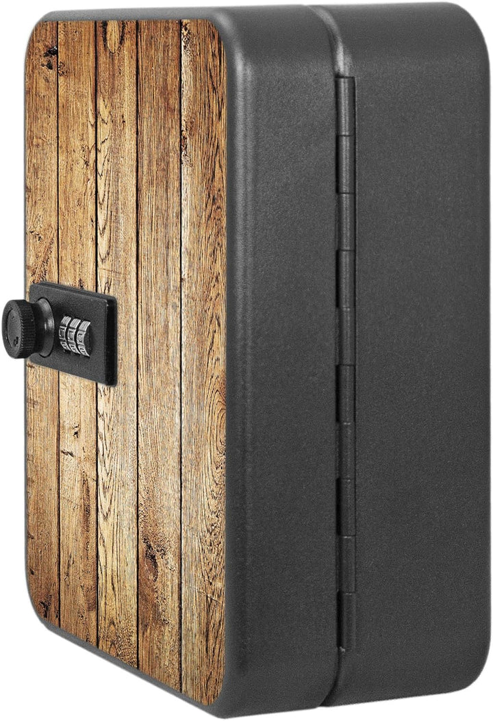 banjado® Burg-Wächter® abschliessbarer Schlüsselkasten mit Motiv Geöltes Holz für 20 Schlüssel - Sch