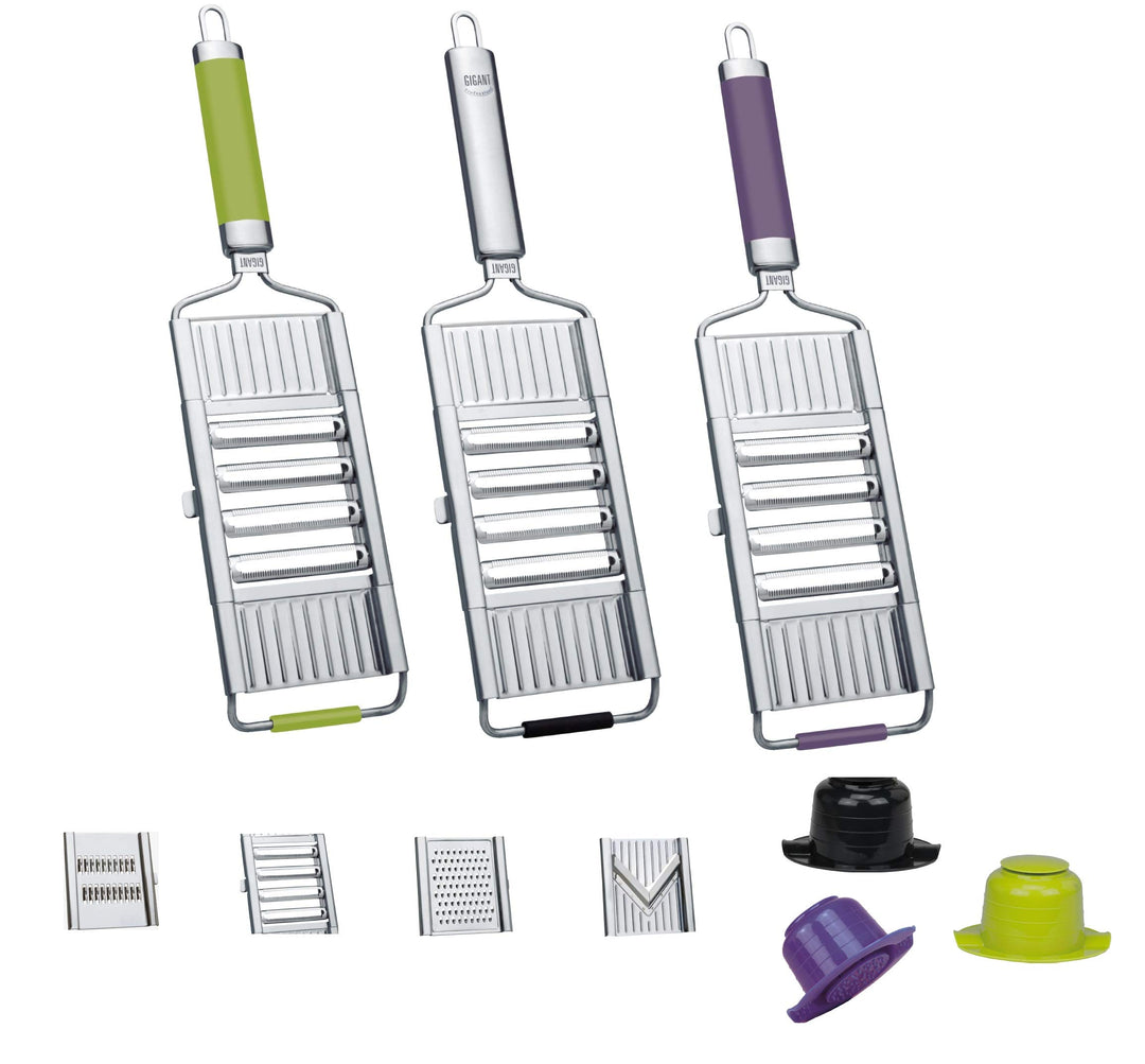 Novabest Gigant Multihobel Multi-Slicer mit 4 Einsätzen (Farbe: Edelstahl)