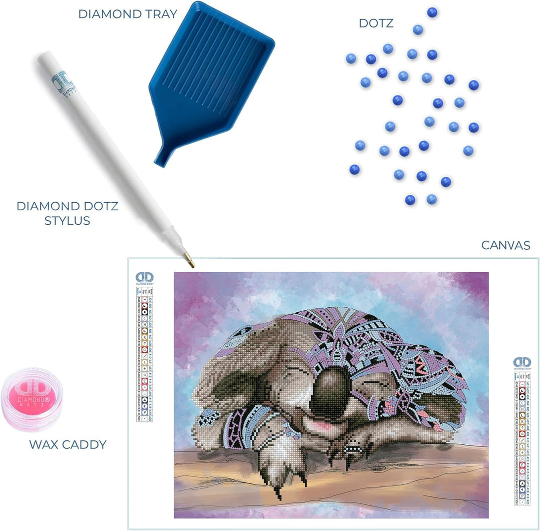 DIAMOND DOTZ 2592688 Original 5D Diamond Painting Set, Koala Traum, DIY Diamant-Malerei-Kit mit rund