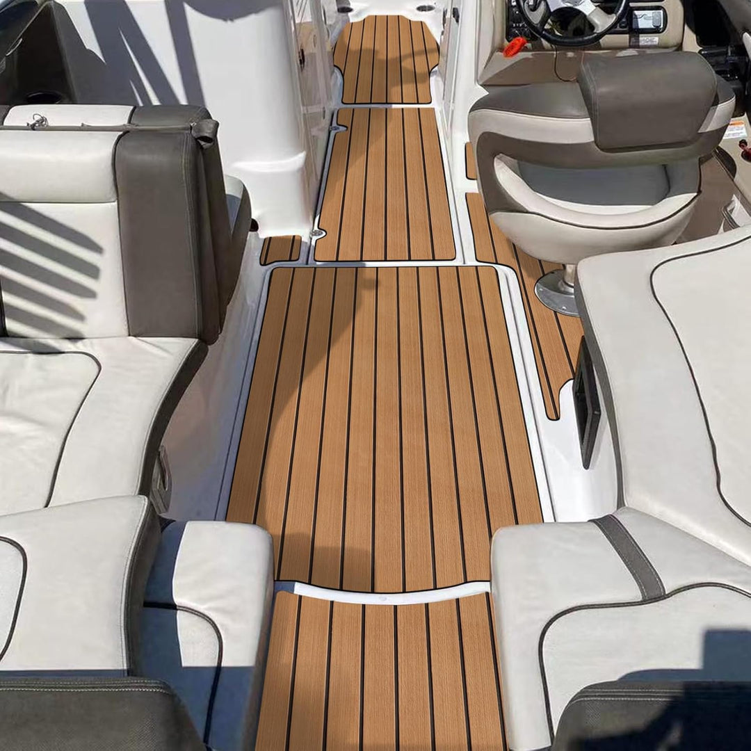 Hzkaicun Eva Schaum Boot 240x17/41/60/90 cm, Teakholz Eva Schaum Bodenbelag, Selbstklebende Deck Tep