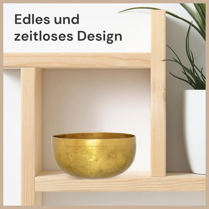 Tibetische Klangschale Blume des Lebens für Yoga, Meditation und Entspannung, Ø 20 cm, 1.100 Gramm,