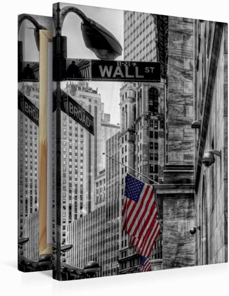 Premium Textil-Leinwand 50 x 75 cm Hoch-Format New York - Wall Street | Wandbild, HD-Bild auf Keilra