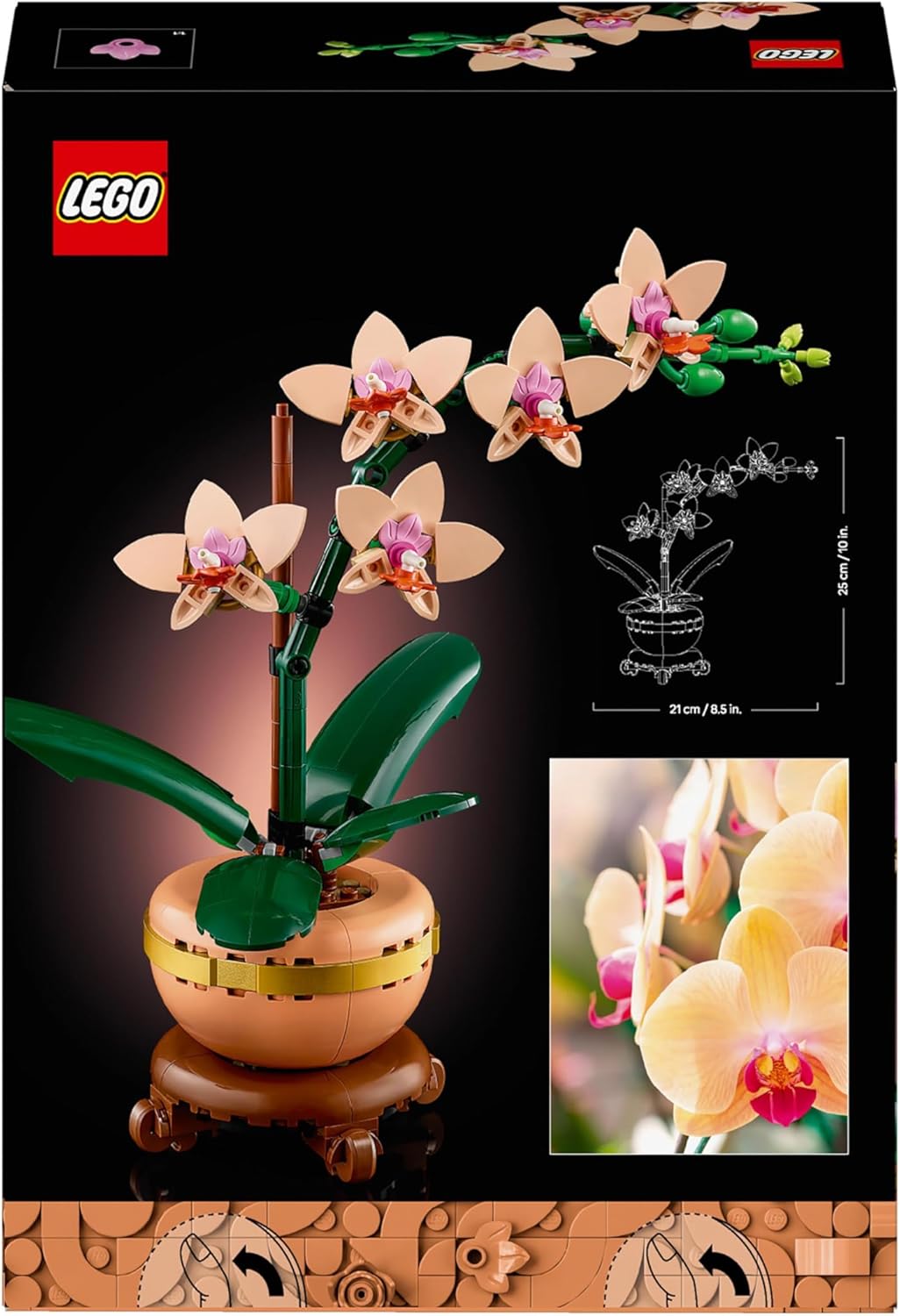 LEGO Botanicals Mini-Orchidee - Kunstblumen Set - Deko fürs Wohnzimmer oder Büro - Geschenk für Frau
