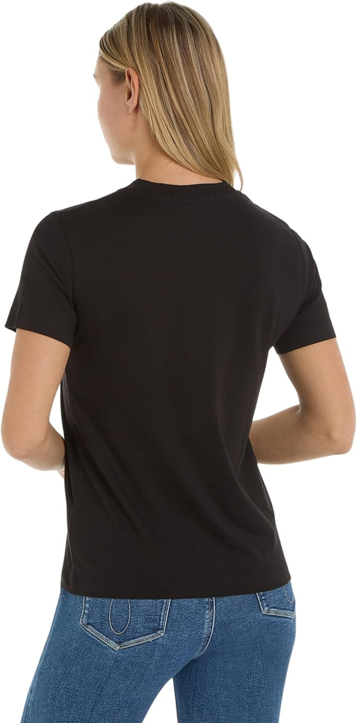 Calvin Klein Jeans Damen T-Shirt Kurzarm Institutional Straight Rundhalsausschnitt XL Ck Black, XL C