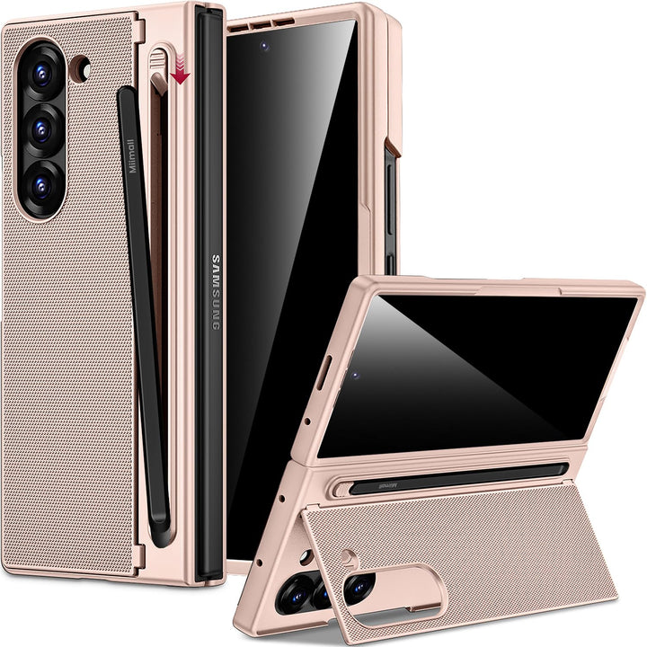 Miimall Kompatibel mit Samsung Galaxy Z Fold 6 Hülle mit S-Pen Holder, [Anti-SPY Displayschutz] Ultr