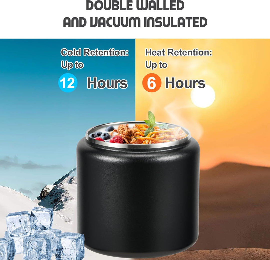 Itslife Thermobehälter für Essen 760ml, Thermo Lunchbox Kinder mit Schnallendeckel und Löffel, Warmh