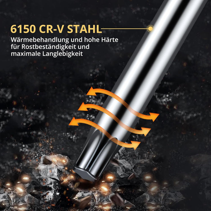 AMTOVL T-Griff-Sternschlüssel-Set, Torx, 10-teilig, T10-55, Schiebegriff, Chrom-Vanadium-Stahl, mit