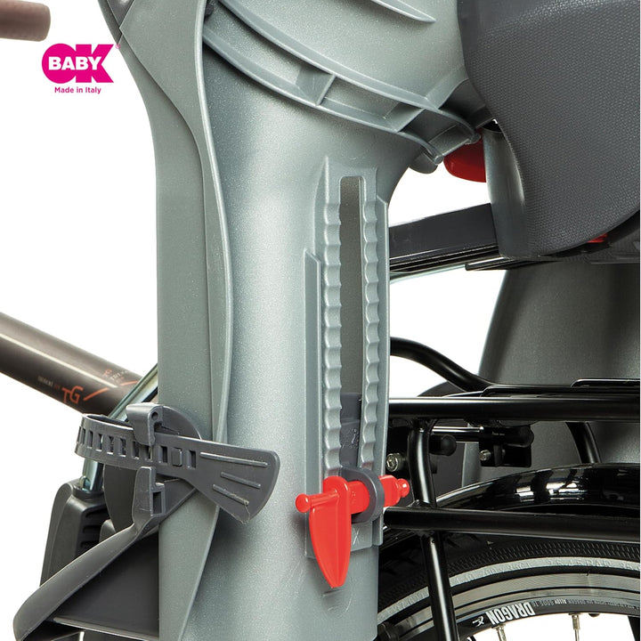 OKBABY 10+ - Fahrradsitz hinten für Kinder bis 22 kg mit Liegefunktion - Schwarz und Grau, Schwarz u