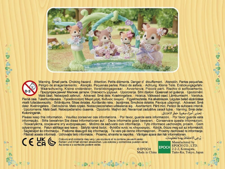 Sylvanian Families 5801 Reh Babys mit Blumenschaukel Spielset, Set mit Tierfiguren, Spielzeug für Ki