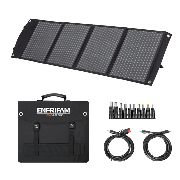 ENFRIFAM 100 Watt tragbares Solarpanel für Power Station, faltbares Solarladegerät mit USB DC Ausgan