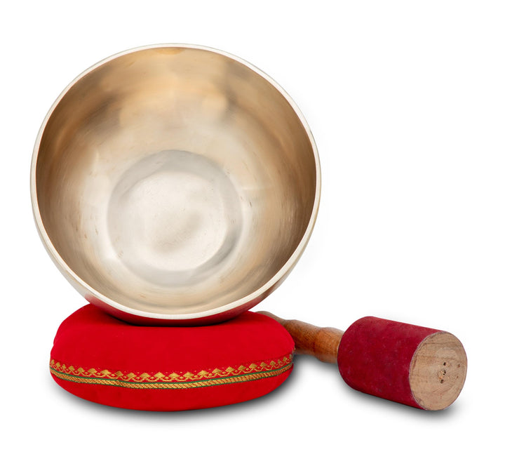 XDrum Therapeutic Klangschale E/1000g Komplett Set - Handgehämmerte Klangschale für Nabelchakra (Man
