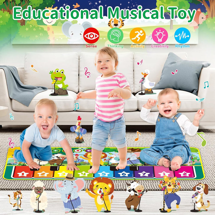 UCAMP Klaviermatte für Kinder,musikmatte Kinder ab 1 Jahr,Grosse Musikmatte mit 10Tiere,kinderspielz