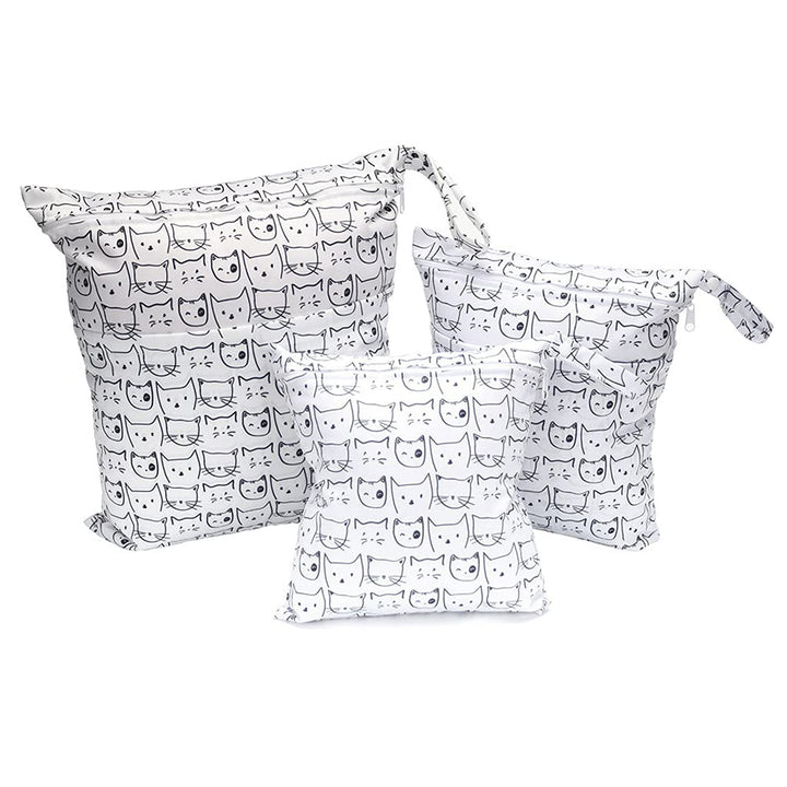 3 Stück/Set Windeltasche mit wiederverwendbar Stoff Wetbag Nasstaschen Organiser Beutel für Babys Wi